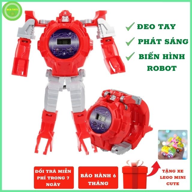 Đồ Chơi Đồng Hồ Robot Biến Hình Siêu Nhân Nhựa An Toàn Có Phát Quang Hàng Chuẩn Làm Quà Cho Bé Bca TaTi