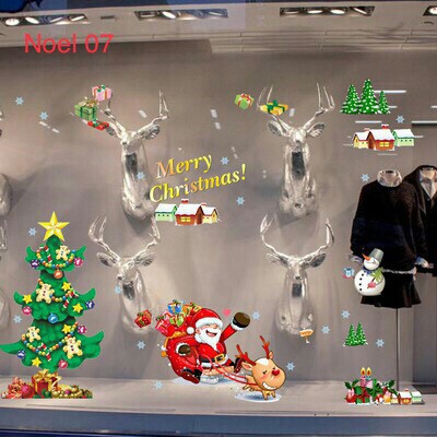 Decal trang trí giáng sinh dán cửa kính hình cây thông ông già noel TUNG HOME DECOR GS2022 | BigBuy360 - bigbuy360.vn