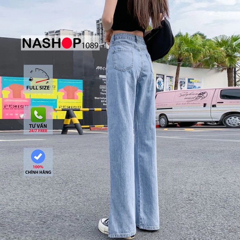 Quần jean bò ống rộng quần jean bò ống suông jeans nữ lưng cao cạp cao quần nữ đẹp hot năm 2021 QT24 nashop 1089 | WebRaoVat - webraovat.net.vn