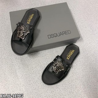 Dép Da Nam Chữ H Tag Đinh Logo Mặt Quỷ Versace