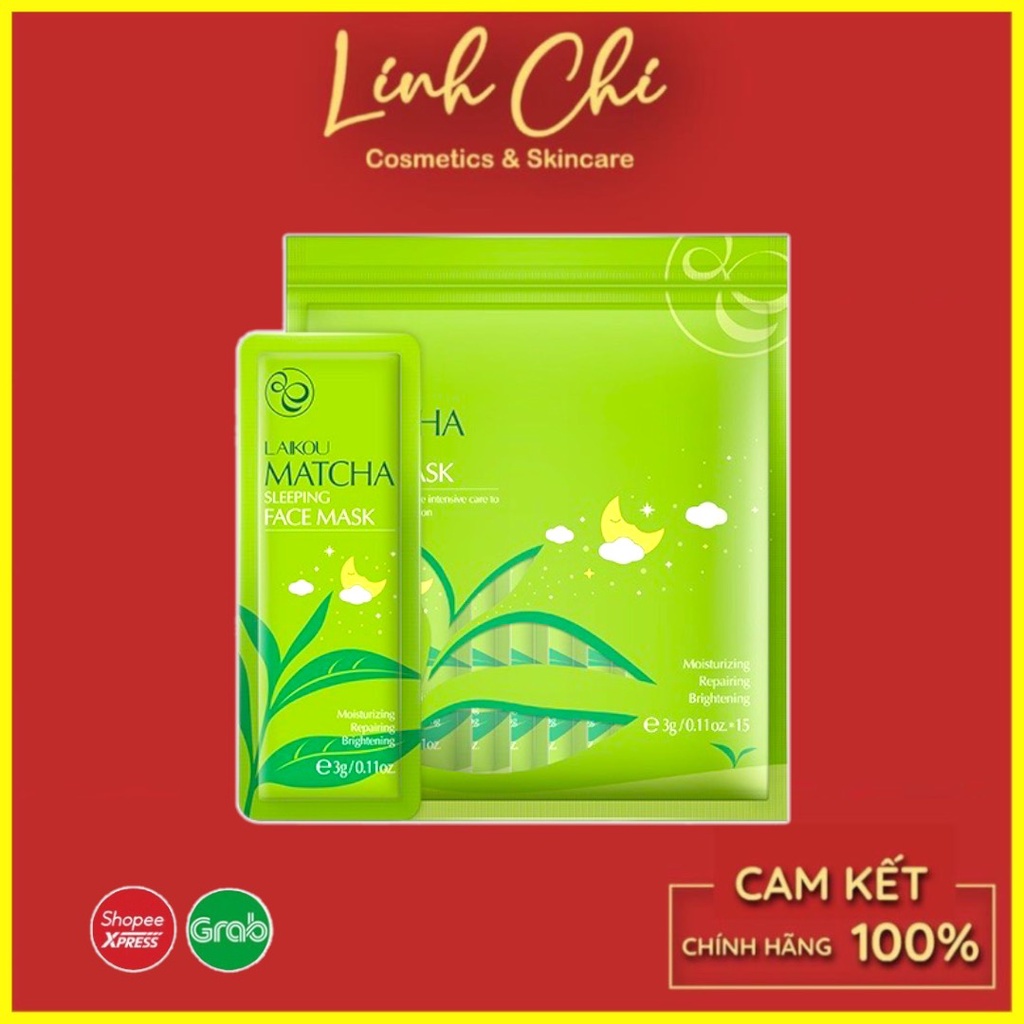Mặt Nạ Ngủ Matcha Laikou Nội Địa Trung (Túi 15 Gói)