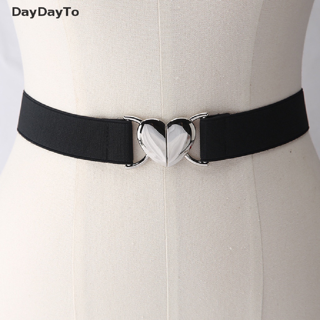 Thắt lưng co giãn khóa kim loại hình trái tim thời trang sành điệu