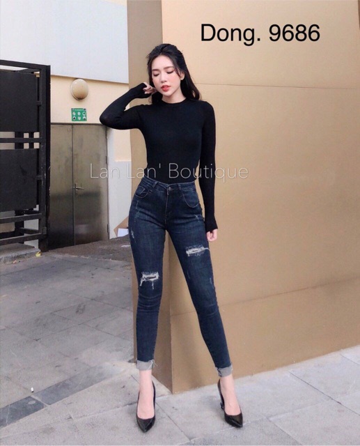[50kg~95kg] QUẦN JEAN nữ 9 tấc BIG SIZE lưng cao co dãn mạnh 2467
