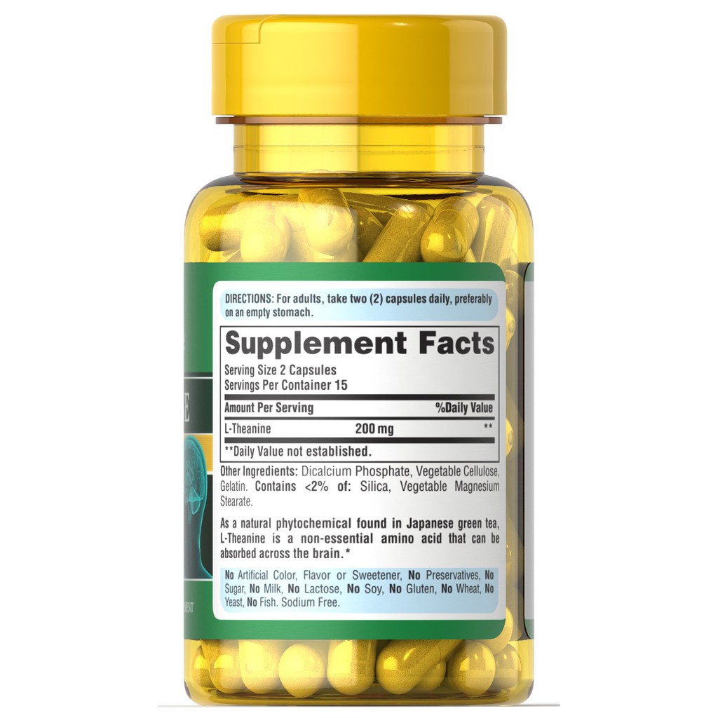 Viên uống bổ não - giảm stress Puritan's Pride L-Theanine 200mg 60 viên | BigBuy360 - bigbuy360.vn