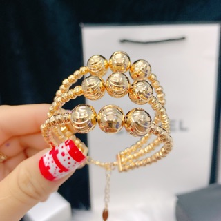 Vòng bi 3 hàng mạ vàng 18k-bền màu