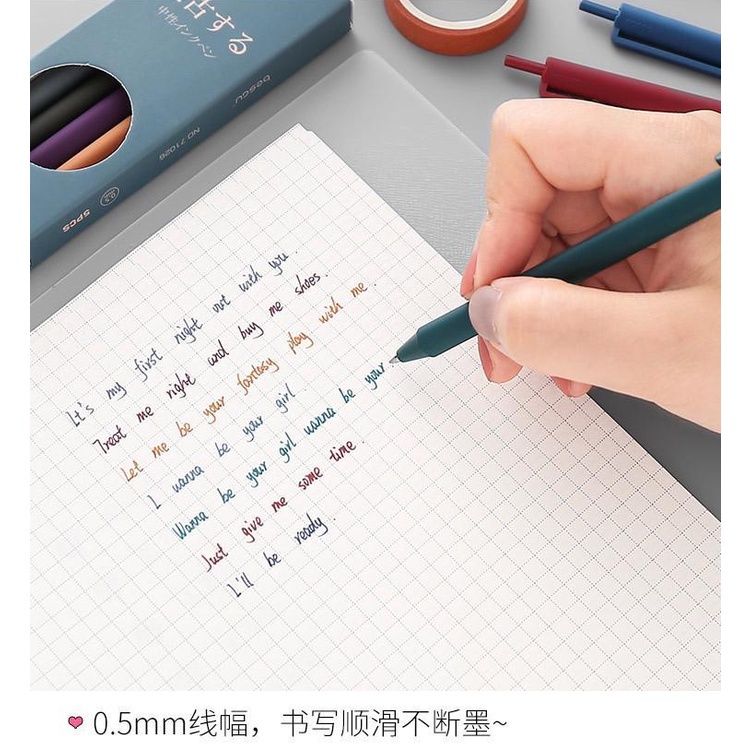 Bút mực gel dễ thương độc đáo phong cách Trung Hoa cổ điển nhiều màu