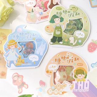 45 sticker cute hình dán dễ thương THỎ STATIONERY miếng dán công chúa trang trí sổ planner bullet journal dụng cụ dán
