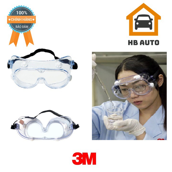 Mắt kính bảo hộ chống hoá chất 3M 334