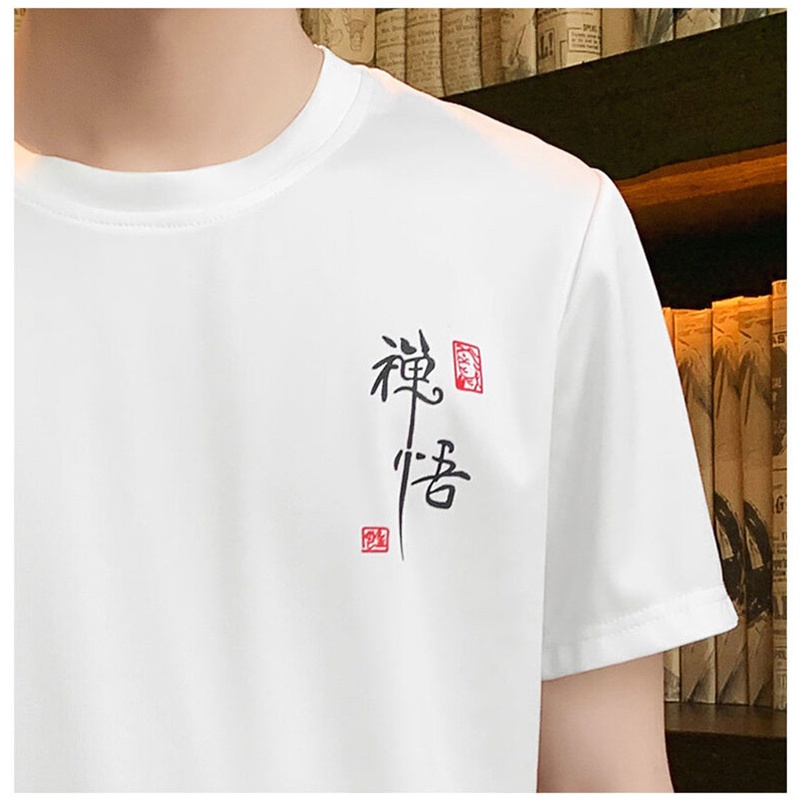 Áo Thun Ngắn Tay Cổ Tròn Dáng Rộng In Họa Tiết Cá Tính Cho Nam