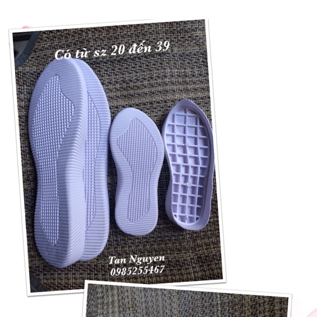 Combo phụ kiện móc giày len từ đế bata mũi vát