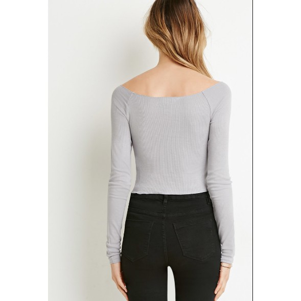 Áo thun croptop dài tay F21