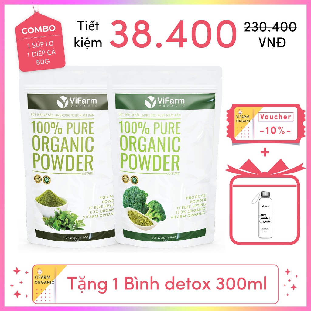 Bột Súp Lơ Bông Cải Xanh Nguyên Chất 50g, Công Nghệ Sấy Lạnh Nhật Bản Hỗ Trợ Giảm Cân Hiệu Quả