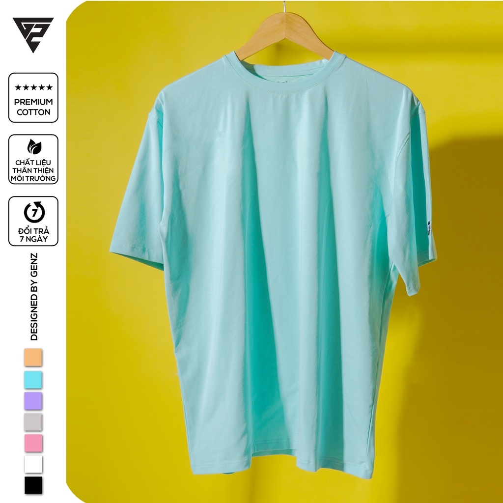 Áo thun tay lỡ unisex nam nữ trơn GENZ Premium Cotton form rộng oversize nhiều màu