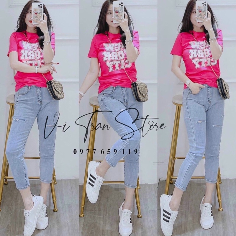 Áo Thun Giấy Cổ Tròn In
