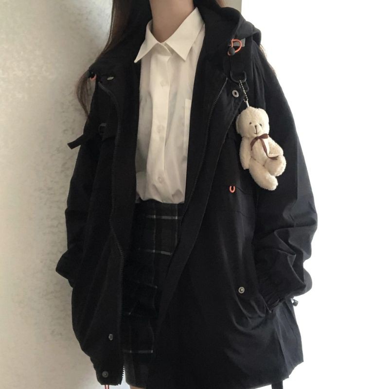 [Order] (H) Áo khoác nữ sinh Hàn Quốc tối giản loại đẹp màu đen - xanh