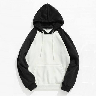 Áo Hoodie Trắng Phối Tay Đen