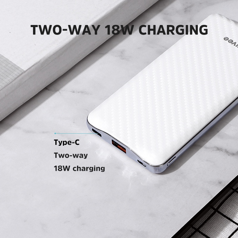 Sạc dự phòng 10000mAh Kivee PT206D  18W PD Sạc nhanh