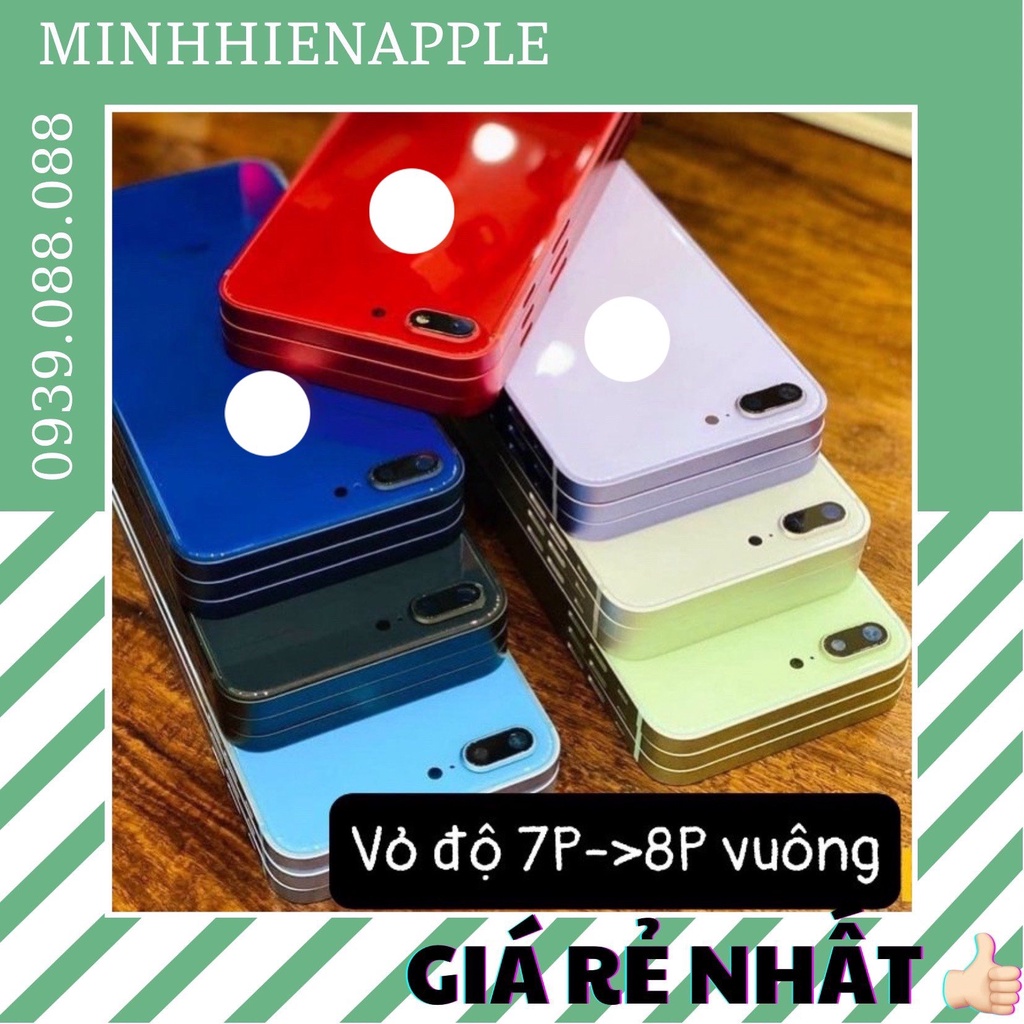 Vỏ độ 7 Plus lên 8 Plus cạnh vuông, tặng kèm bộ phím nút và khay sim cùng màu
