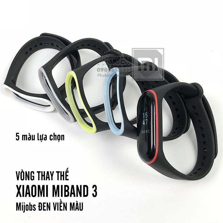 dây thay thế cho Xiaomi Miband 3 / MIband 4 Mijobs viền màu (không kèm Miband 3 / 4)