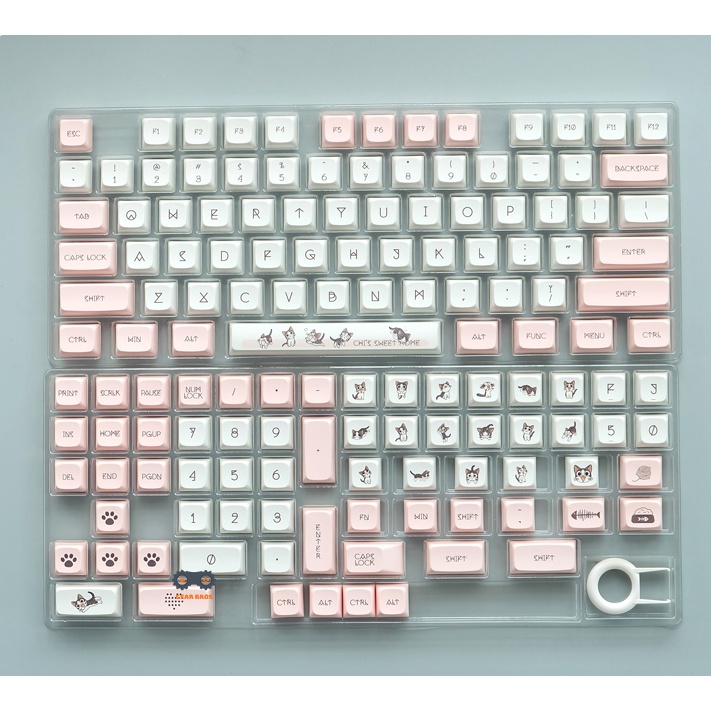 Keycap Mèo Chii Cho Bàn Phím Cơ Chất Liệu Thich PBT XDA Profile In Dyesub 138 Phím | Gearbros