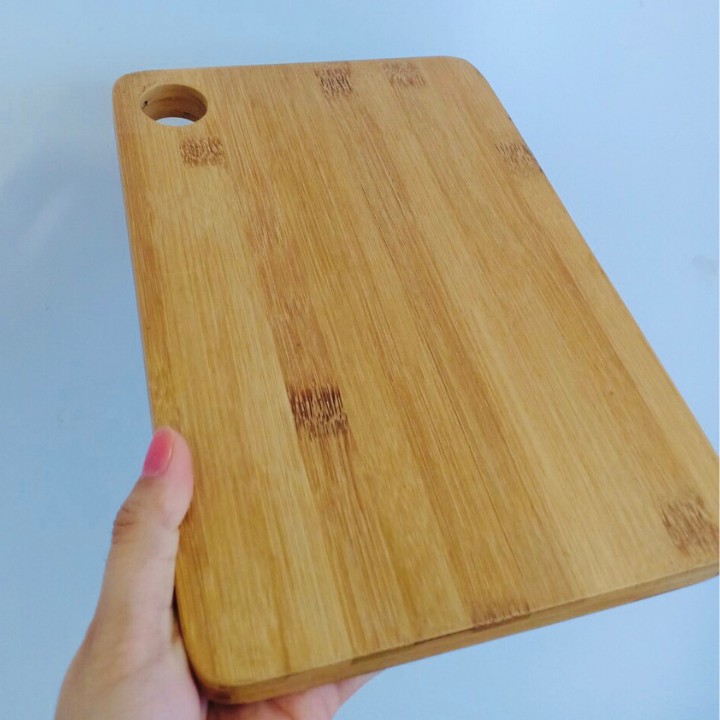 Thớt tre ép khoét góc , thớt chế biến ăn dặm an toàn cho bé - không tạo mùn, không ẩm mốc BAMVINA kích thước 26x18cm)