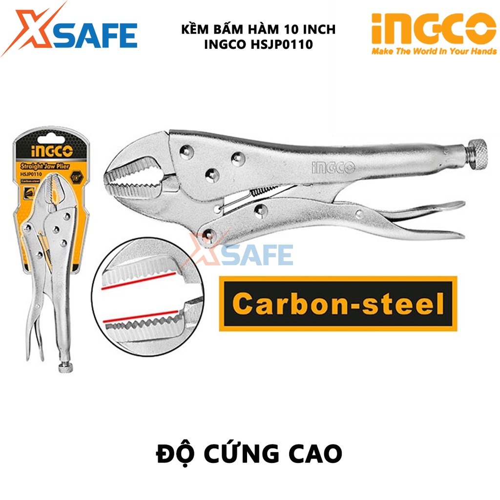 Kìm bấm hàm INGCO HSJP0110 Kềm bấm chết size 10 inch, thép Cr-V mạ Niken siêu bền