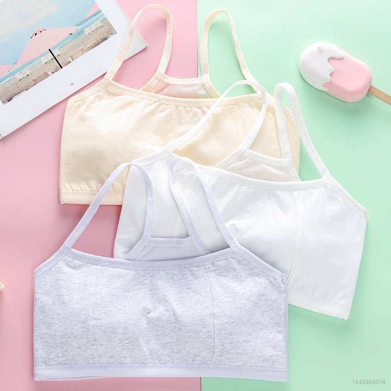 Áo Ngực Hai Dây Mỏng Thoáng Khí Bằng cotton Thoải Mái Cho Bé Gái Tuổi Teen