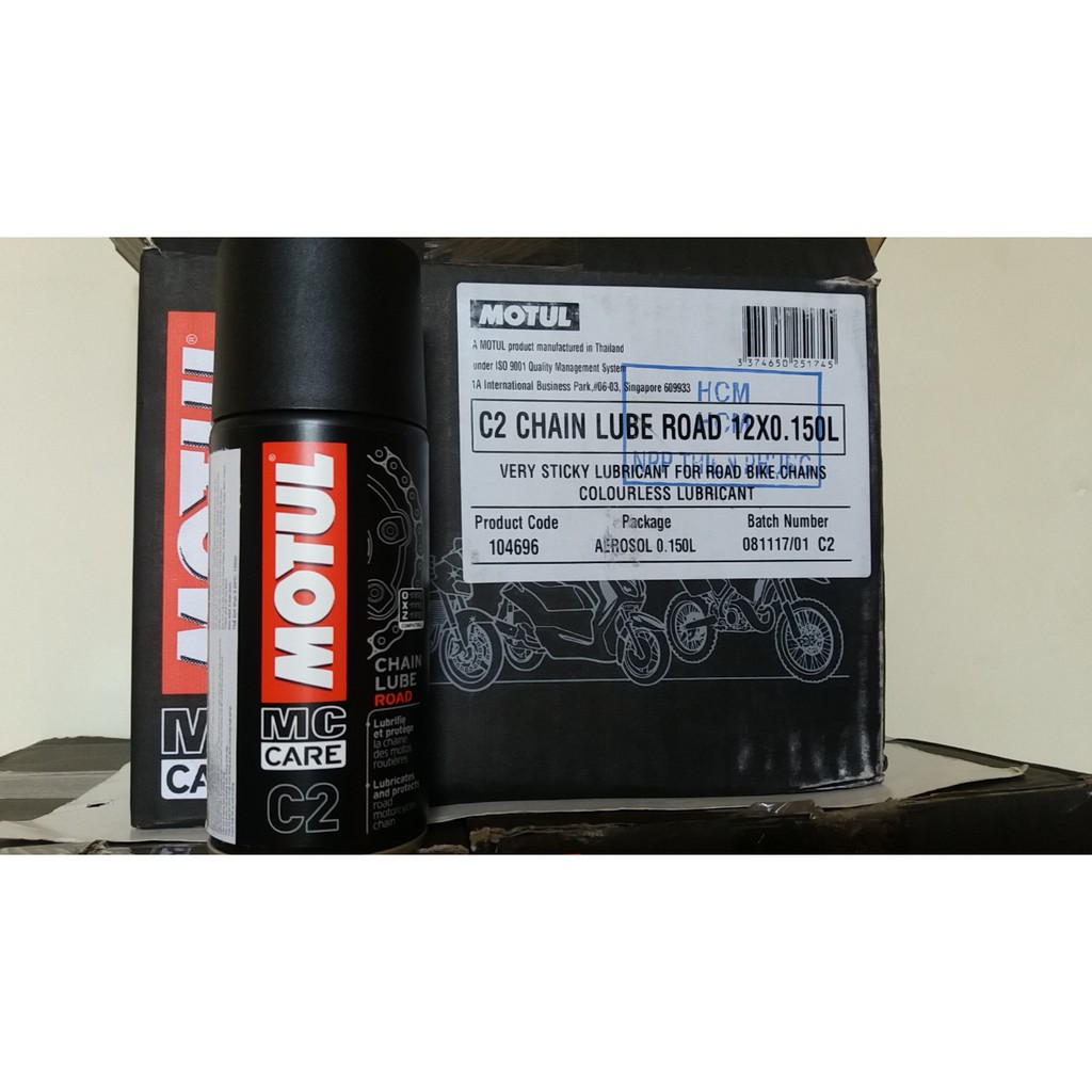 Chai xịt sên cao cấp Motul Chain Lube Road C2 150ml