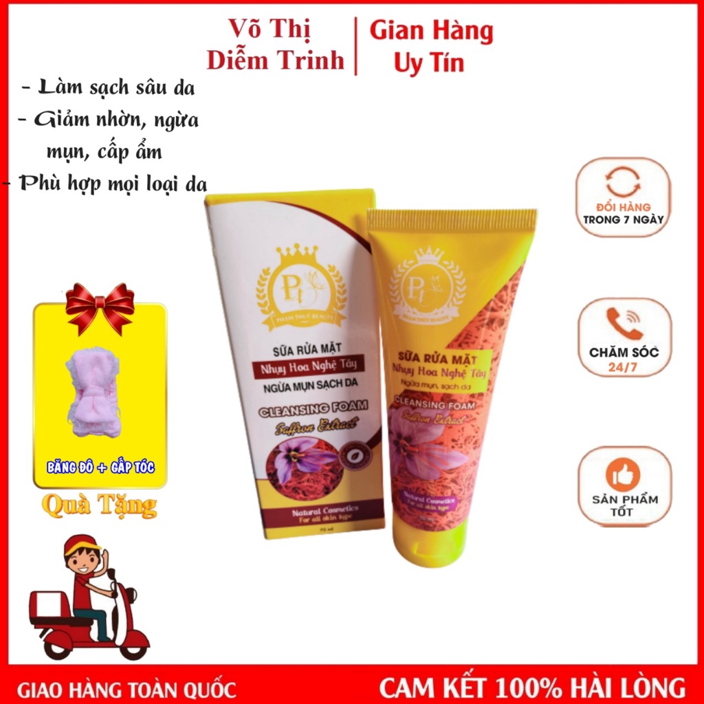 Sửa Rửa Mặt Nhụy Hoa Nghệ Tây Saffron Dạng Tuýp 60ml Phù Hợp Mọi Loại Da