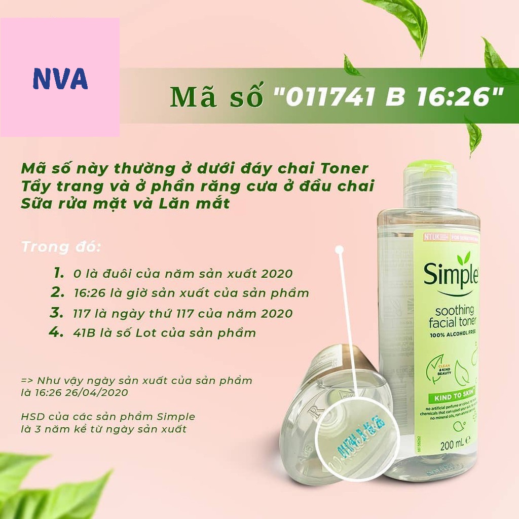 Nước hoa hồng Simple Toner 200ml giúp cấp ẩm, dưỡng da mềm mịn, ngăn ngừa mụn