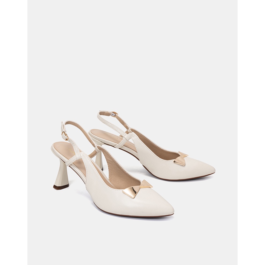 Giày Cao Gót 7cm Nữ Thời Trang JUNO Slingback Gót Thanh Đính Khóa Trang Trí CG07123