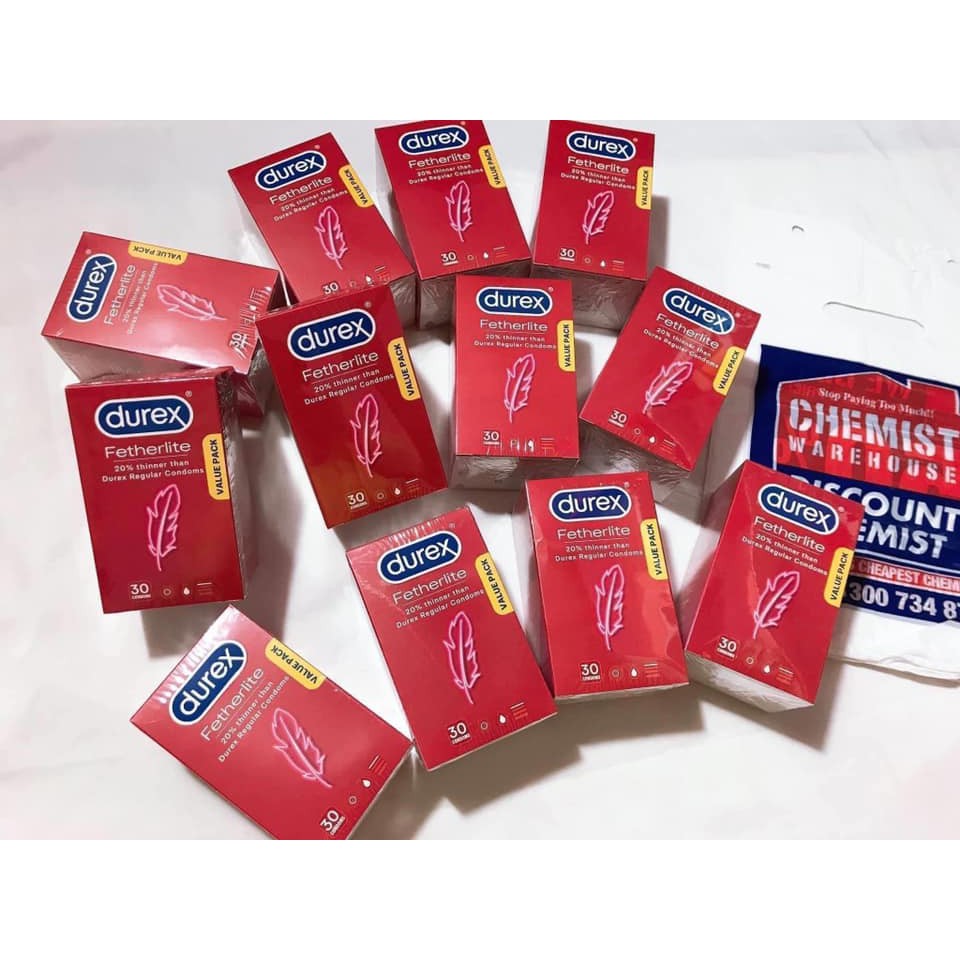 Bao Cao Su Durex Fetherlite Ultra Thin Feel Condoms Hộp 30 cái