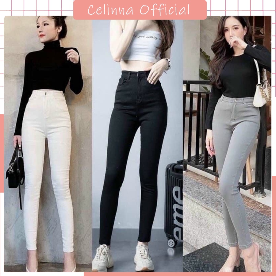 Quần Jean Giấy Co Giãn 4 Chiều - Quần Bò Giấy Cạp Cao Ôm Chân Đi Học Đi Làm SIZE 40 - 95 KG ( QJS01 )