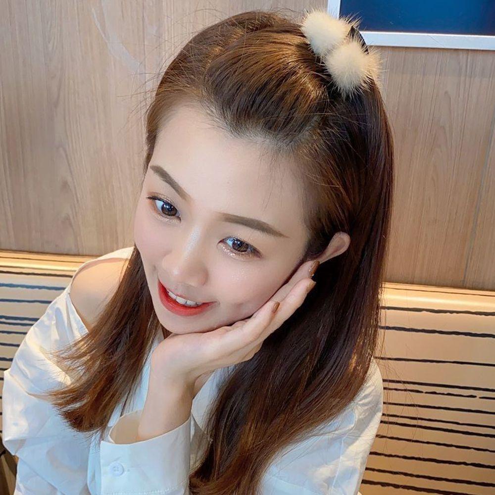 Kẹp Tóc Càng Cua Cỡ Nhỏ Đính Quả Bông Dễ Thương Thời Trang Cho Bạn Gái