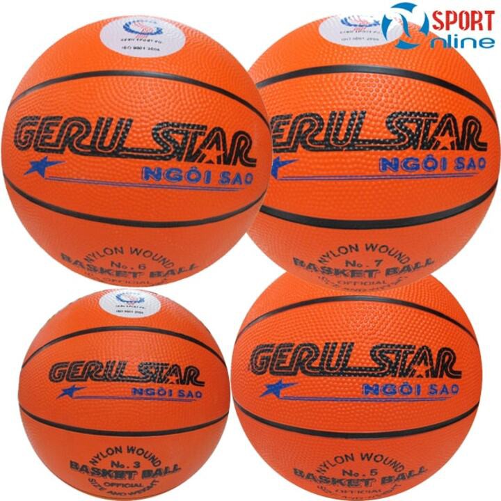 Bóng rổ Geru star ⚡ freeship ⚡  Size 3,5,6,7 ( Tặng Kim + Túi Lưới) bền bỉ, giá cả hợp lý.