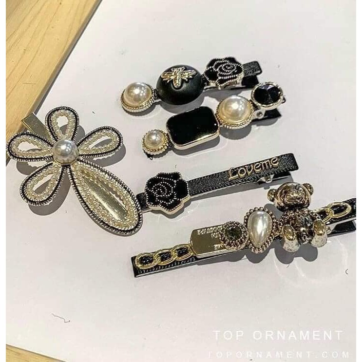Set 5 kẹp tóc đen kiểu dáng hàn quốc