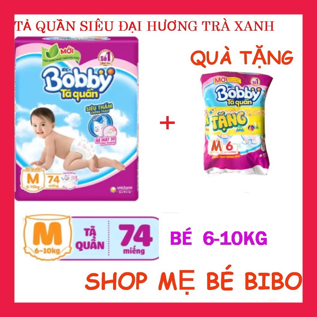 [PHIÊN BẢN HÈ GIỚI HẠN][TẶNG THÊM 12 MIẾNG] TẢ QUẦN BOBBY GÓI SIÊU LỚN ĐỦ SIZE M74,L68,XL62,XXL56