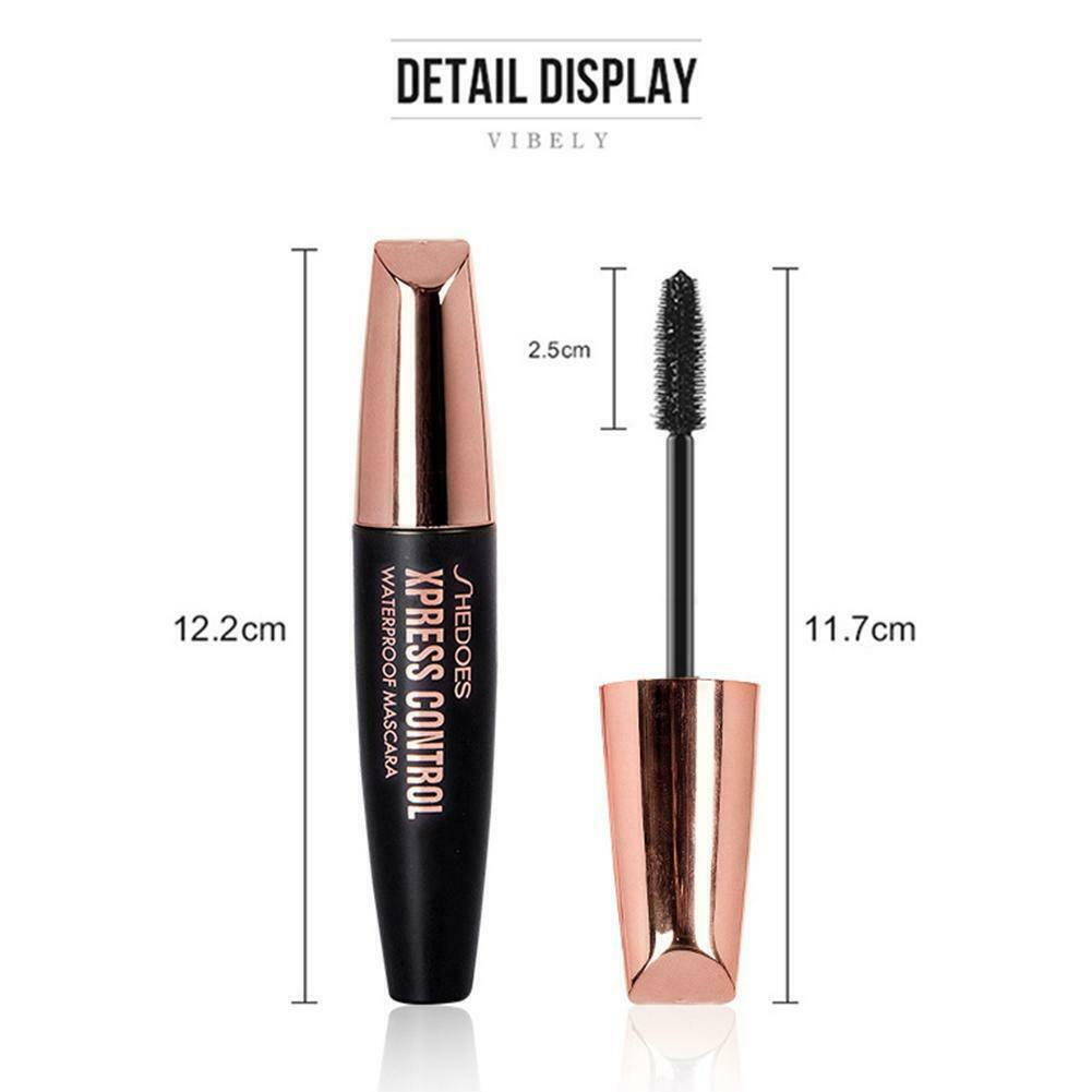 (Hàng Mới Về) Mascara Sợi Tơ 4d Màu Đen Kháng Nước Chuốt Dài / Cong Mi Lâu Trôi Không Lem Nhòe Q8O3