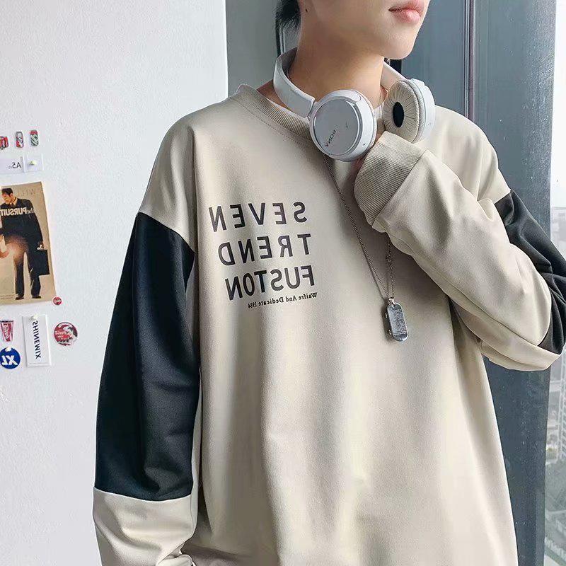 [ Mã 12FASHIONSALE1 giảm 10K đơn 50K ] Áo tay dài cổ tròn thiết kế dáng rộng cho nam giới | BigBuy360 - bigbuy360.vn