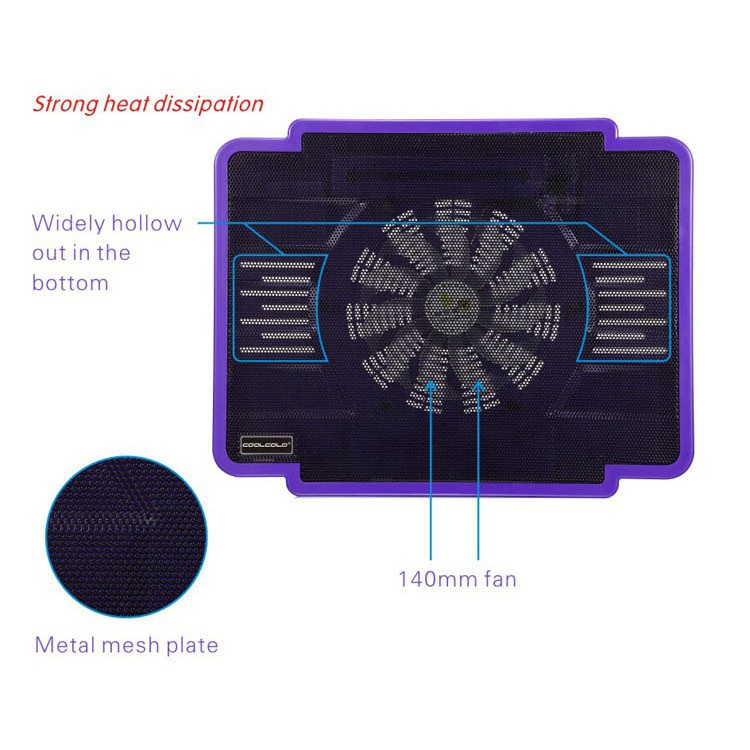 Đế Tản Nhiệt Laptop COOL COLD K17 1 Quạt Cho Laptop 14" 15.6"- BH 1 Năm 1 Đổi 1 (MÀU NGẪU NHIÊN) - chuyensiphukien1