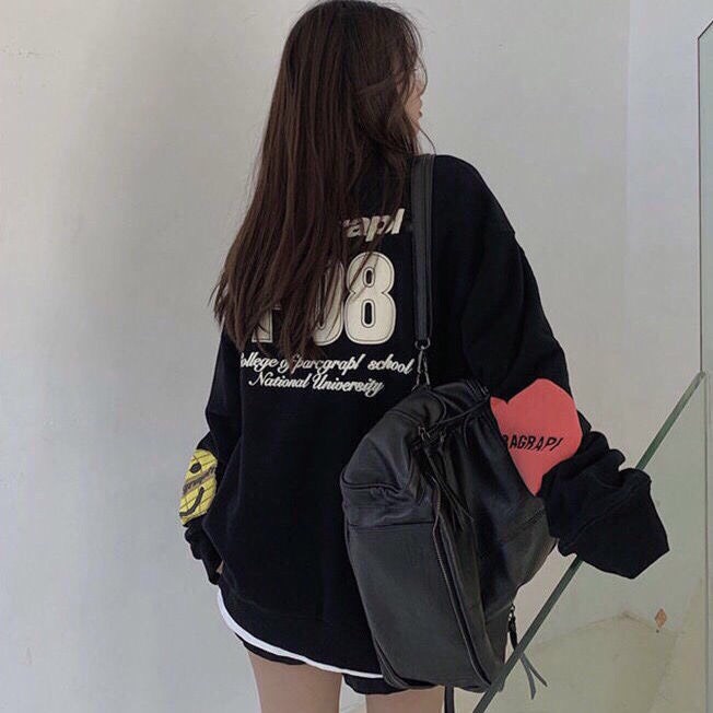 Áo sweater nỉ áo unisex P08 form thụng rộng - Áo nỉ nam nữ thu đông 2 màu thời trang hàn quốc | BigBuy360 - bigbuy360.vn