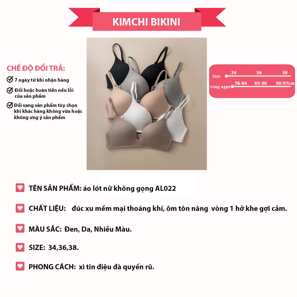 Áo lót nữ đúc su không gọng nâng ngực tạo khe mềm mại thoáng mát tôn vòng 1 gợi cảm quyến rũ KIMCHIBIKINI AL022 | BigBuy360 - bigbuy360.vn