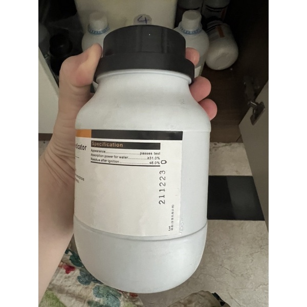 Silicagel self indicator hạt hút ẩm màu xanh lọ 500g  Trung Quốc