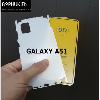 Set miếng film dán PPF loại xịn phủ full 99% Galaxy A51 mặt sau và 01 kính cường lực