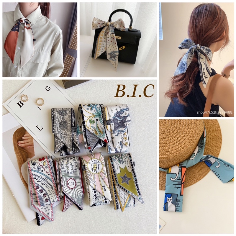 Khăn lụa turban đa năng hoạ tiết độc đáo B.I.C Accessories HA129