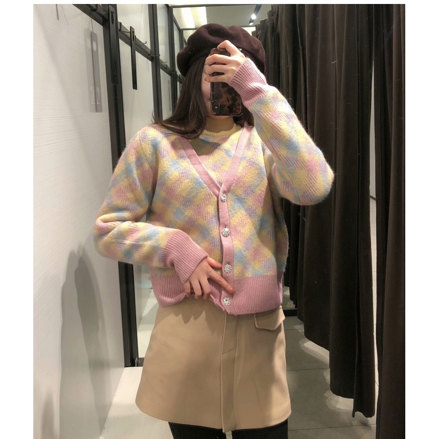 ÁO KHOÁC CARDIGAN LEN ĐAN ZARA XUẤT NỮ MÀU KEM - 3991/118