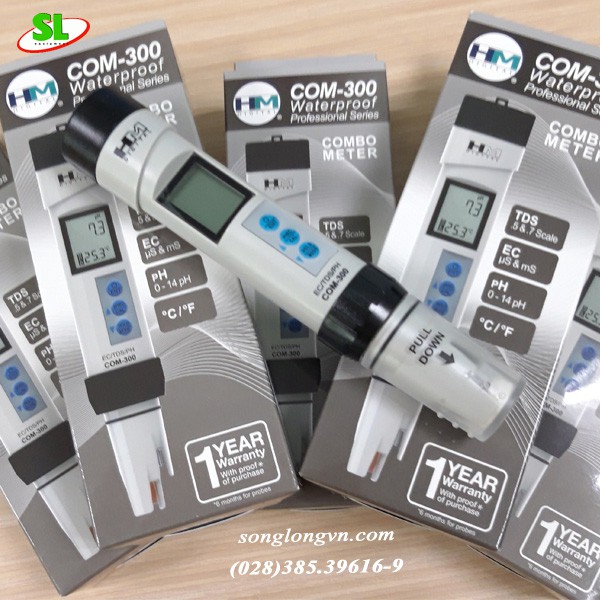 Bút đo pH, TDS, EC và nhiệt độ trong nước COM-300 HM Digital-USA