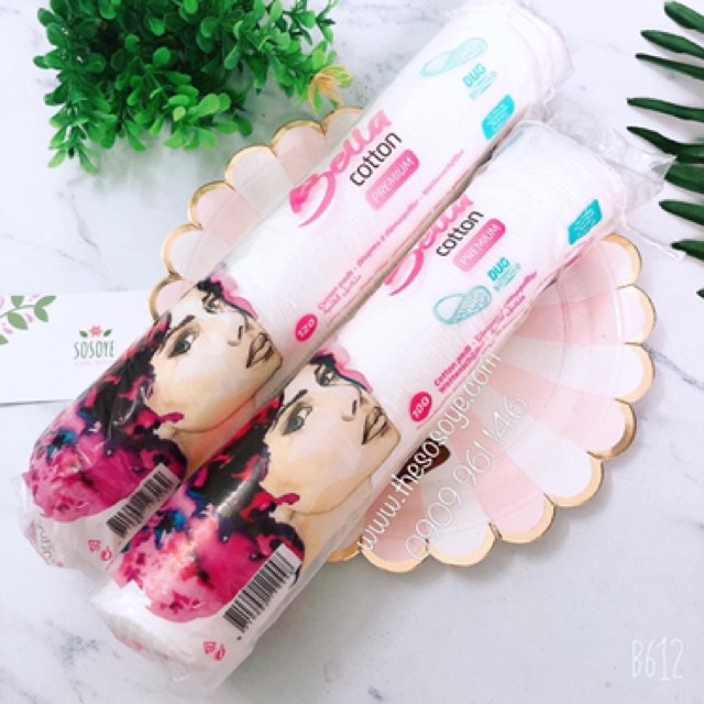 [ Mẫu mới] Bông Tẩy Trang Bella Mềm Mịn 100% Từ Cotton 100 Miếng/120 Miếng | BigBuy360 - bigbuy360.vn