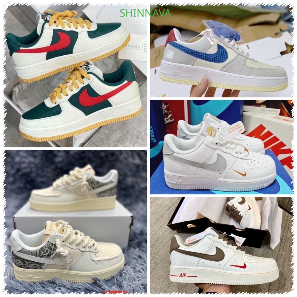 Giày thể thao🎁fuil box bill🎁com bô các màu AF1 Dunk vệt xanh,tích xám. vệt nâu giày af1 air force1 dây thừng mới đẹp hot