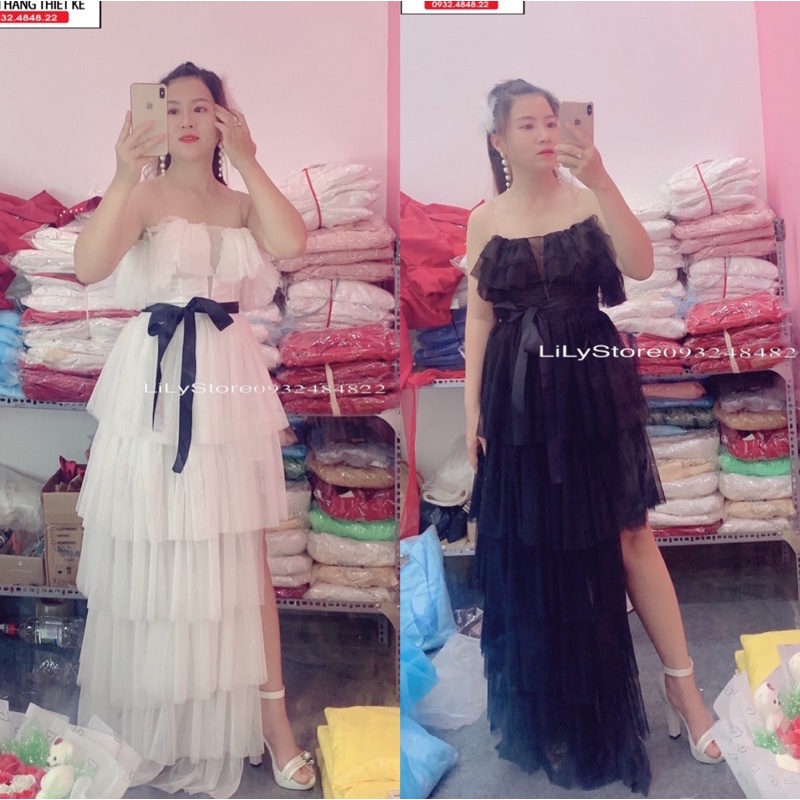 ĐẦM MAXI TẦNG RỚT VAI full size S/M/L/XL ( ẢNH VÀ VIDEO CHỦ SHOP TỰ QUAY 10000%)